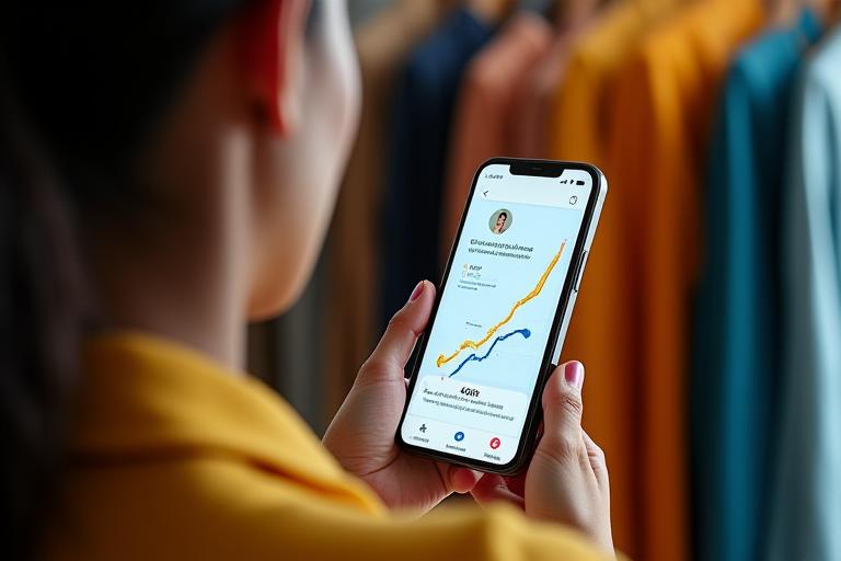 Сәнді киім брендінің сатылымының өсуін көрсететін диаграмма